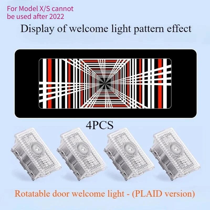 Door Lights For Tesla Model 3/Y Highland Juniper Projector Puddle Lights Ultra-Bright Welcome Step Light Glass Film Never Fade