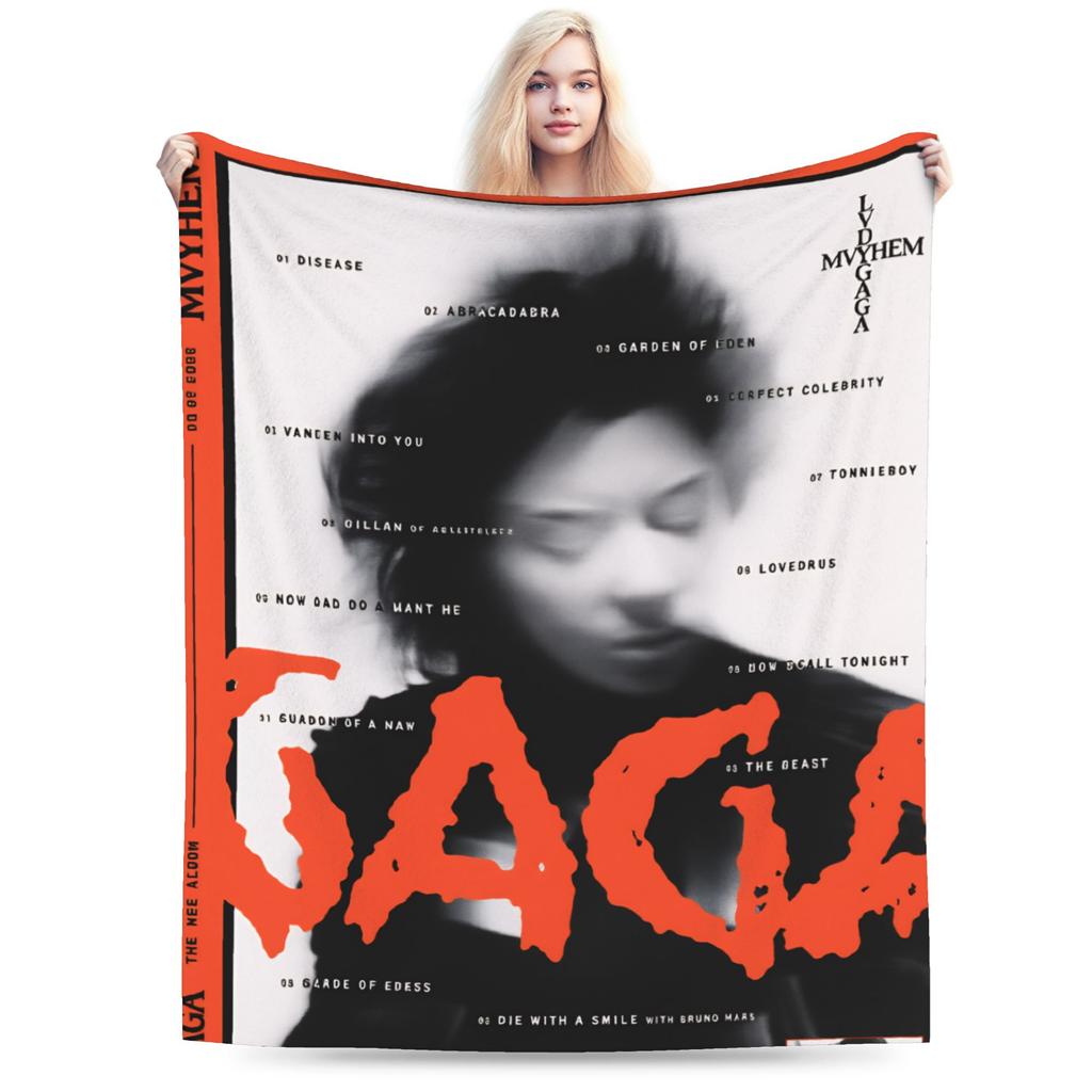 Lady Gaga The Mayhem Ball 2025 UK Tour Blankets  Warm Soft Street Trend Plush Throw Blanket For Girls Boys Bedspread Bed Cover