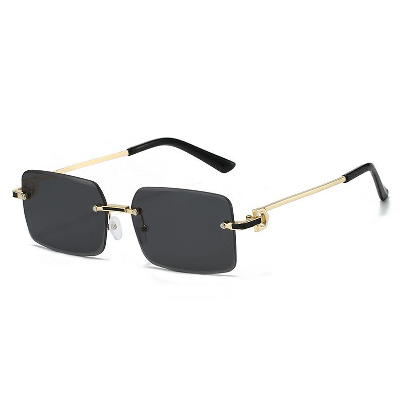 High Quality Rimless Square Metal Sunglasses Women Men Exquisite Fashion Brand Sun Glasses Party Travel Lady Man Glasses UV400
