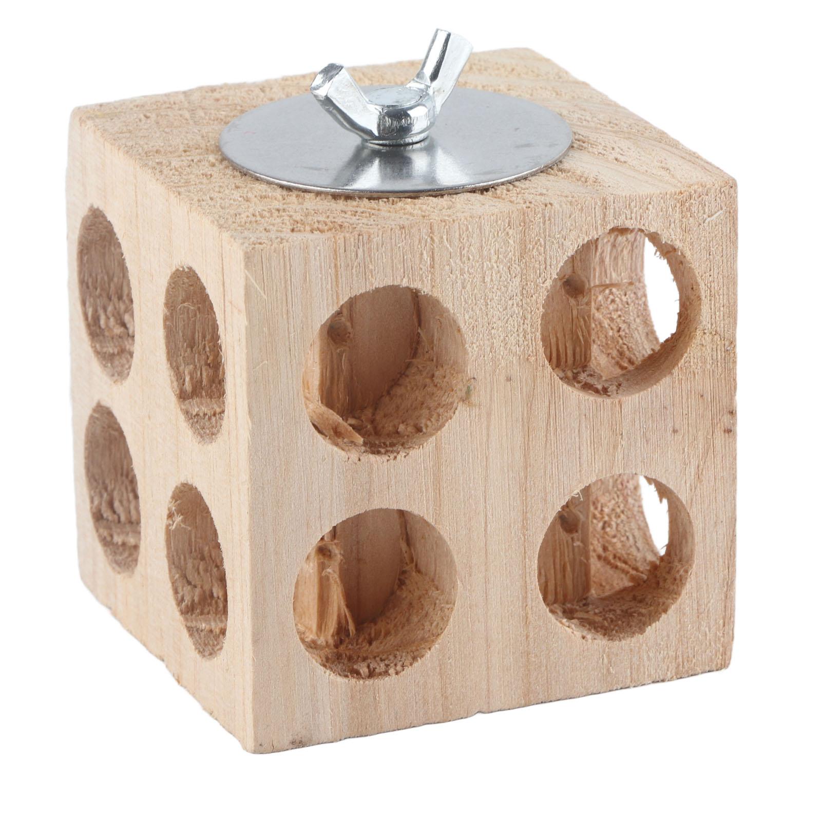 Outsideworld Bird Block Chewing Toy Wooden Foraging Shredding Parrot Block Perch Toy For Lovebirds Cockatiels Budgies
