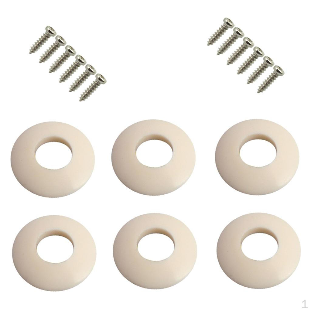 6 Pieces Plastic Guitar Washers for Semiclosed Tuning Pegs Keys