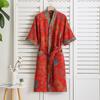Cotton Double-layer  Bathrobe, Thin Sleepwear, Home Clothes, Women's Sleeping Robe, Quick Drying Water Absorbing Yukata