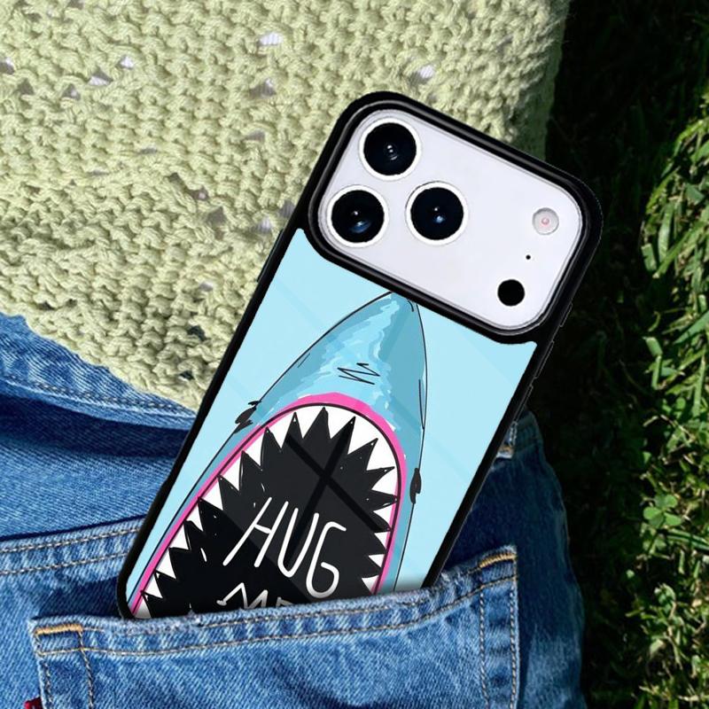 Love Shark soft Phone Case For iPhone 17 AIR 16 Pro Max 15 14 Pro 11 12 13 Shockproof Silicone Cover