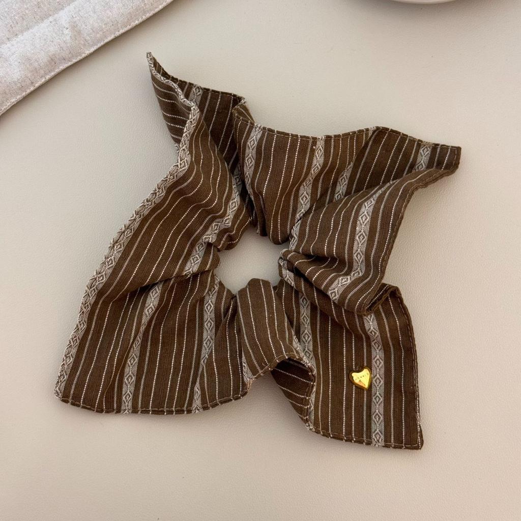 Retro pruhovaná čtvercová gumička do vlasů ve stylu lesa, čtvercový šátek, gumička do vlasů, gumička do vlasů, kožená gumička, luxusní pocit