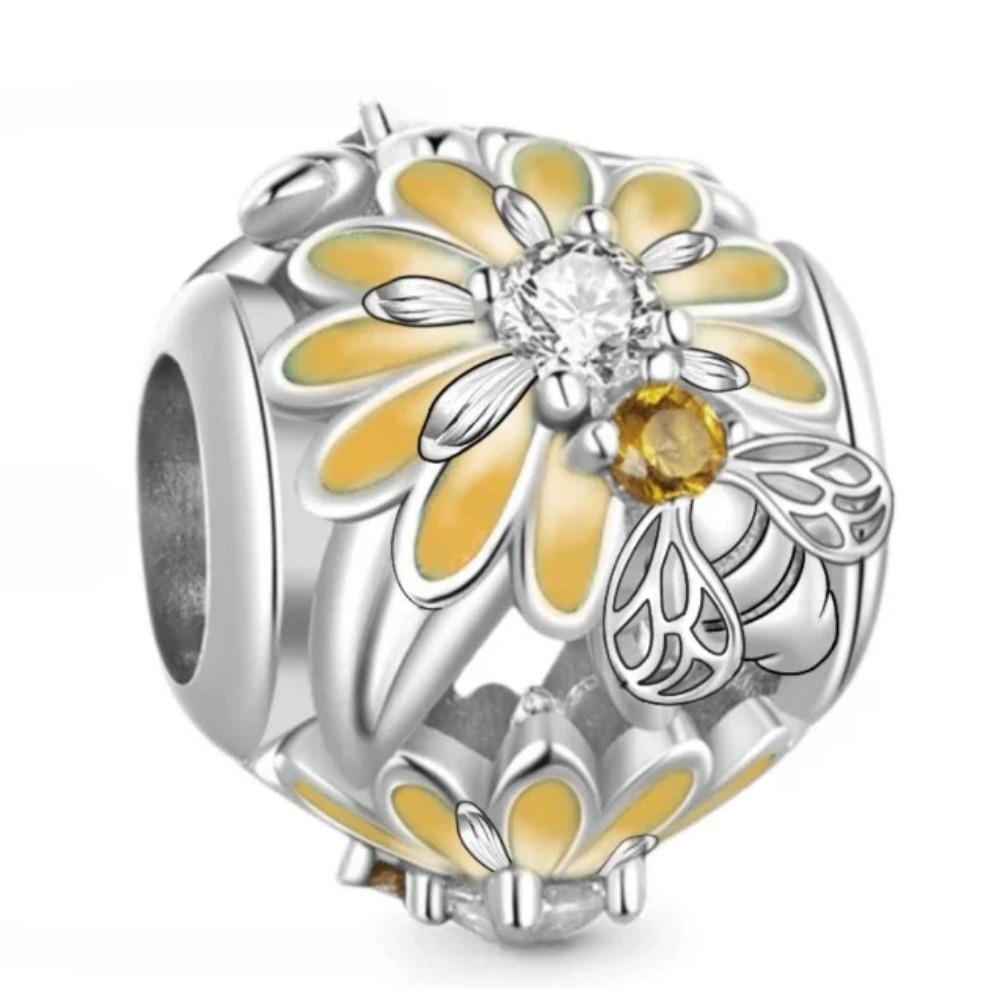 925 Silver Golden Charm Crown Family Tree Safety Chain Hollow Beads for Women DIY Bracelets Jewelry