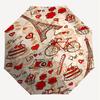 1pc Paris Love Automatic Open/Close Umbrella Compact Folding Umbrella with 8-Rib Shaft for Women/Men, Portable Travel Umbrella,1213S