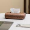 Walnut Tissue Box Cover - Modern Vintage Design, Premium Wood, For Desk & Bathroom Decor. Easy Refill, Polished Finish