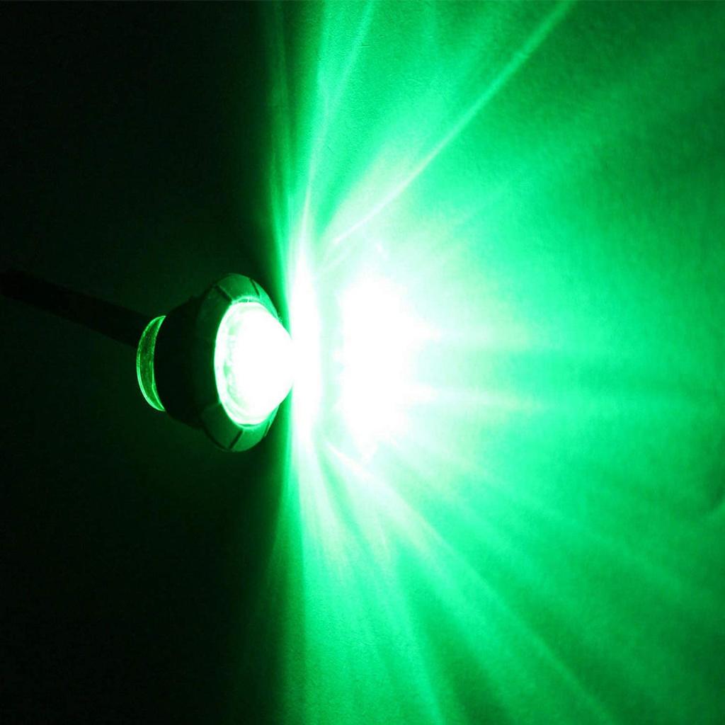 2 Pcs 3/4 Inch Mount LED Rear Side Marker Indicator Lights for Trucks, Traile ,Cab Marker, Boats 12V 24V RED GREEN YELLOW BLUE