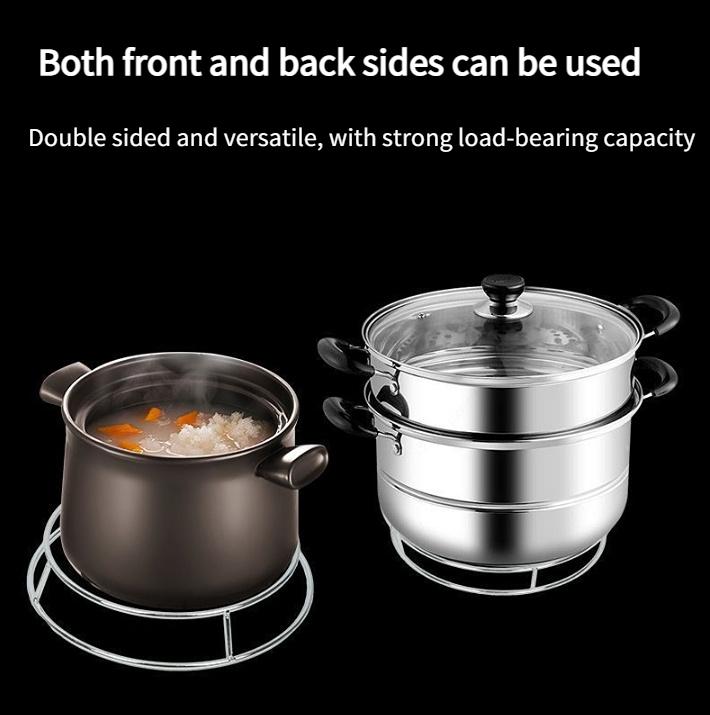 Topfuntersetzer aus Gusseisen, Topfständer aus Edelstahl, doppellagiger Topfuntersetzer, wärmeisolierend und hitzebeständig, zur Platzierung von Pfannenständern