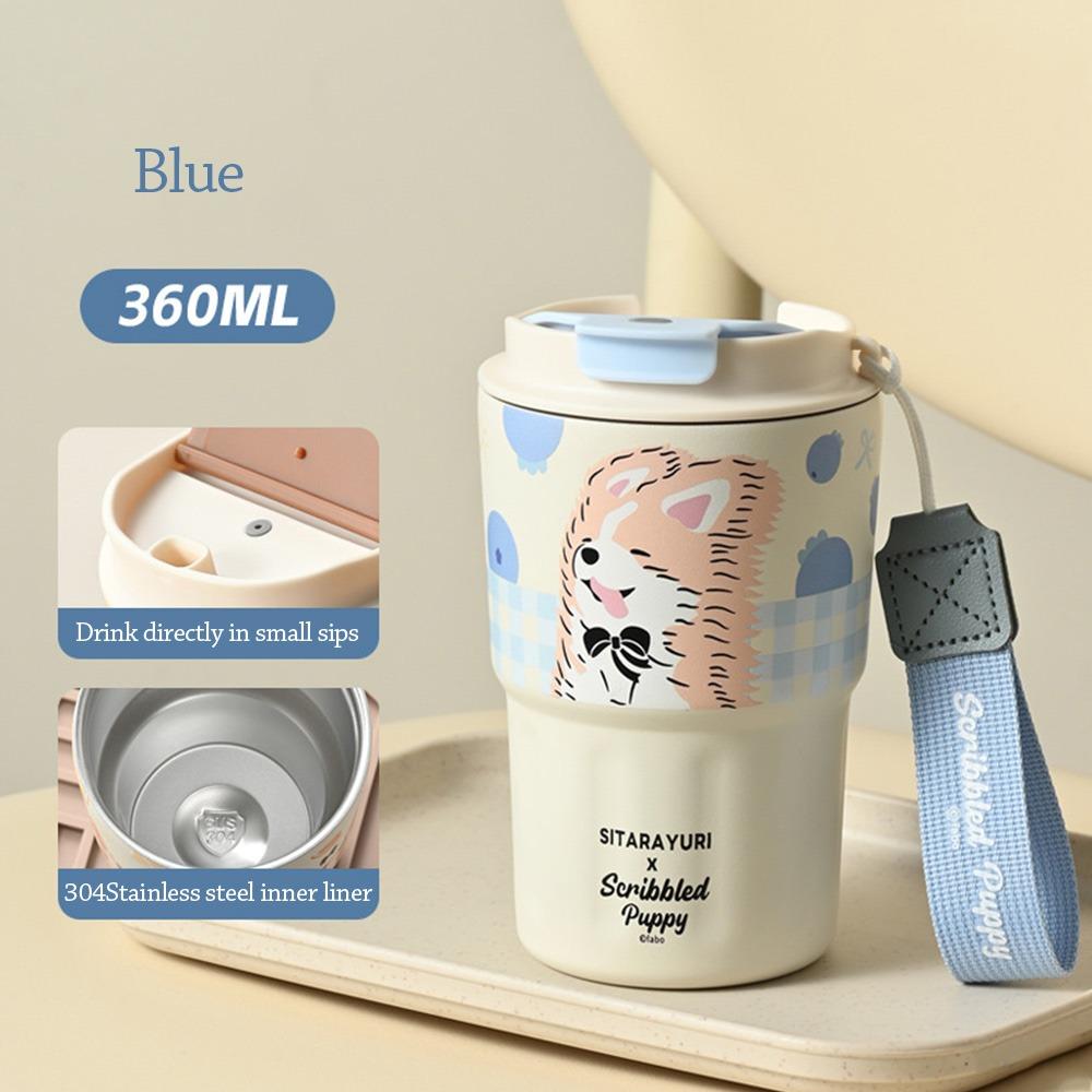 

With Lifting Rope Insulated Cup 600ML Water Mug Winter Tumbler Office Workers B-360ml