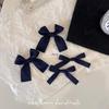 In Stock: Navy Blue Bow Hair Clips - Preppy Style Duckbill Pair