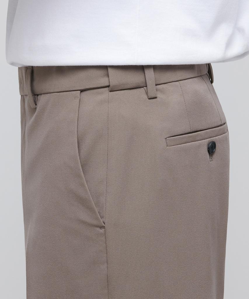 Musinsa Standard Lightweight Semi-Wide Hidden Elastic Waist Slacks [Dusty Beige]