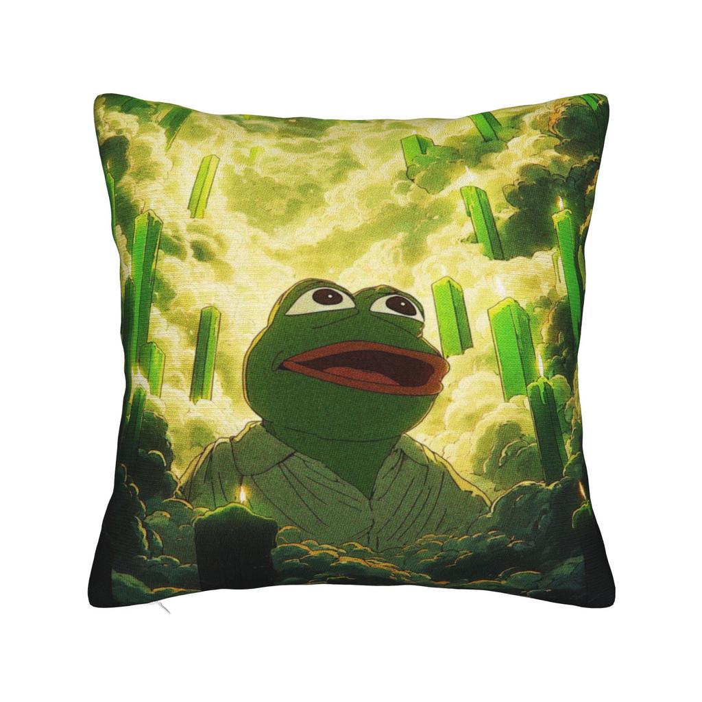 Sad Pepe frog funny meme Printed Pillowcase Cushion Cover  Throw Pillow Cover Warm Sofa Decoration Square Multi Size