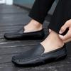 Genuine Leather Men Casual Shoes Luxury Brand Breathable Slip On Black Driving Shoes Soft Men Loafers Moccasins Plus Size 37-47