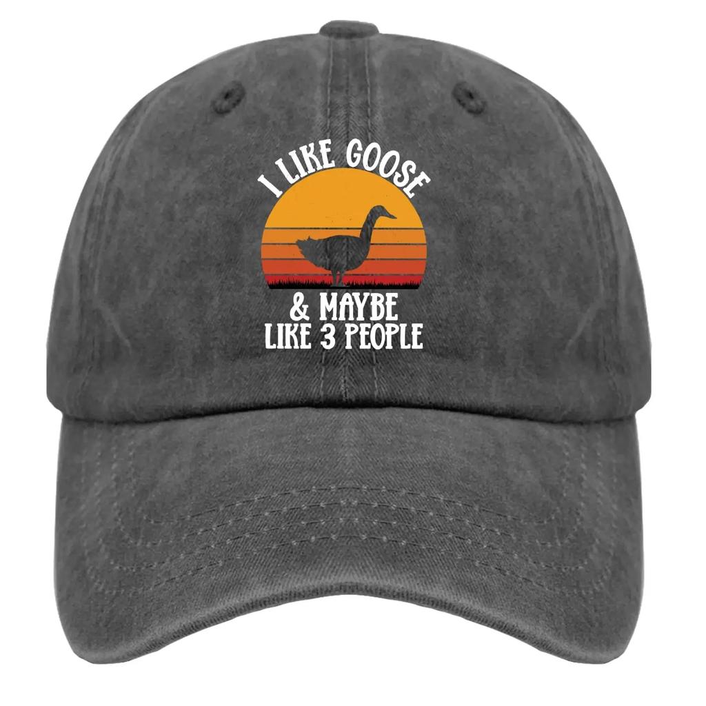 2026 Ich mag Gänse und vielleicht 3 Leute Hüte Lustiger Golfhut Pigment Schwarz Laufmütze Herren Geschenke Für Tochter Outdoor Hüte