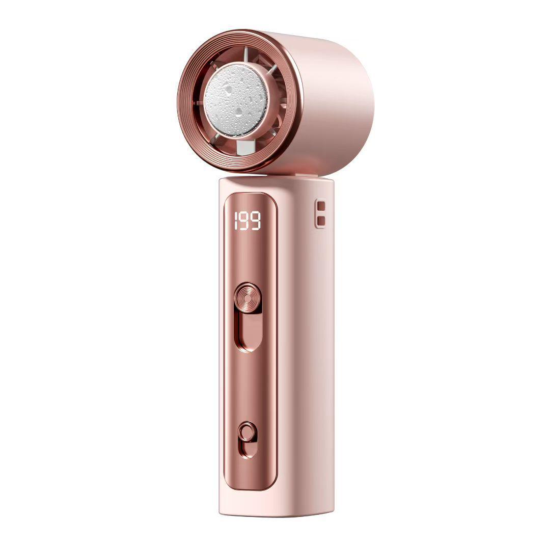 

2026 Mini Portable USB Rechargeable Silent Cooling Fan with Ice Pack 3000mAh рожевий
