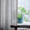 Cotton Linen Curtain Japanese Style Coffee Lattice Printing Curtain Semi-shading Blackout Window Bedroom Living Room Drape