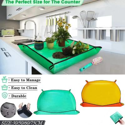 Repotting Mat for Indoor Plant Transplanting Control Mess 50/100cm Waterproof Succulent Pot Mat Square Planting Tray Soil Mat