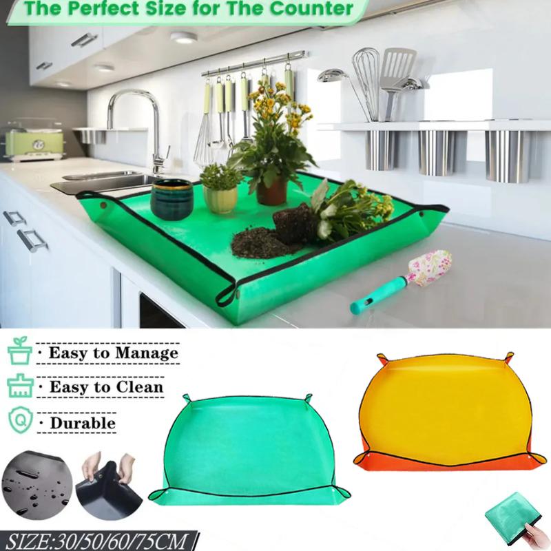 Repotting Mat for Indoor Plant Transplanting Control Mess 50/100cm Waterproof Succulent Pot Mat Square Planting Tray Soil Mat