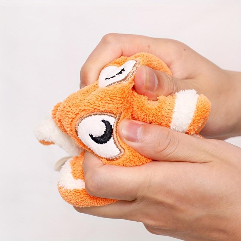 4pcs Cute Cartoon Fruit Vegetable Shaped Hand Towels Set, Super Absorbent Coral Fleece Kitchen Towels, Contemporary Knit Fabric, 800gsm Polyester