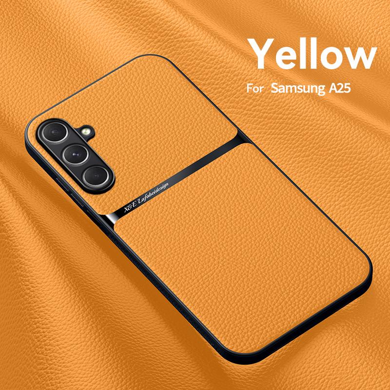 Für Samsung Galaxy A25 5G Hülle Luxus Leder Stoßfest Weiche Handyhülle Für Samsung A25 25A A 25 Auto Magnethalter Rückseite