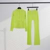 LU Womens Hooded Jacket Flared Pants Set Define Slim Fit Yoga Activewear