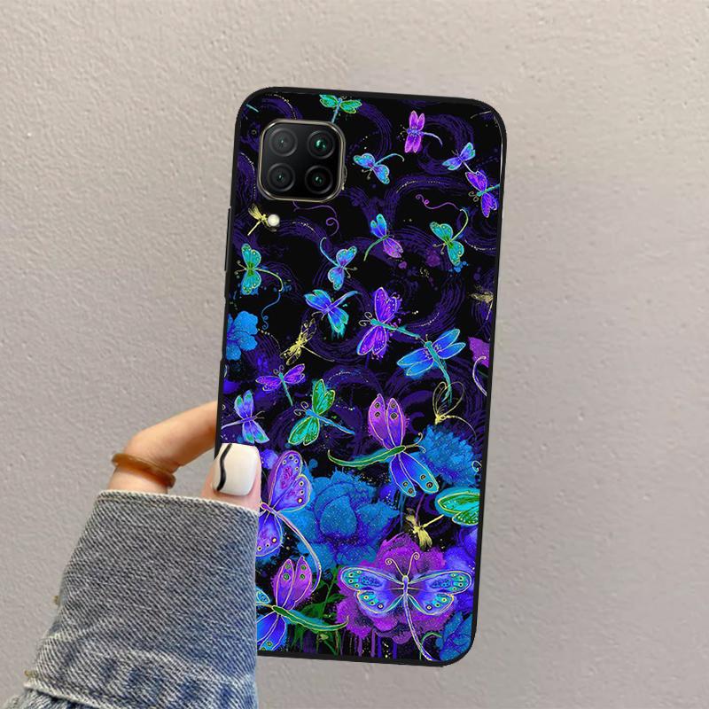 Dragonfly Pattern For Huawei Nova Y70 Y90 Y60 Y73 Y72 Y61 Y91 12s 12i 11i 8i 9 10 SE P40 Lite P60 P30 Pro Case