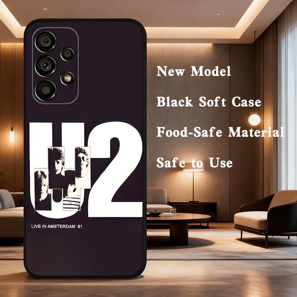 

Band U2 Pop Phone Case For Samsung Galaxy A73,31,32,72,41,J7,8,9,53,52,71,22,Note Soft Black Silicone Cover SamsungA71 5G