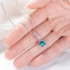 925 Sterling Silver Fantastic Blue Crystal Star Shape Pendant Necklace for Women Charm Necklace Jewelry Gifts S-N290
