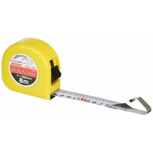 Densan Cable Fisher with Tape Measure, World's Smallest Retractable Cable Wiring Tool for Ceiling, Wall, and Underfloor Wiring, MCF-800