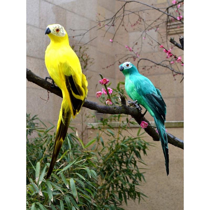 25/35cm Handmade Artificial Parrot Cute Bird Designer Decor Weeding Gift Party Garden Home Decoration