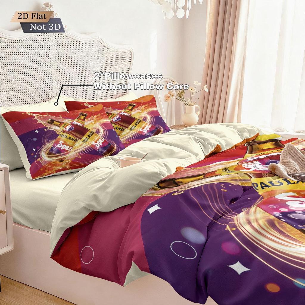 Paulaner Spezi Vintage Color Block 3-Piece Bedding Set (Duvet Cover & Pillowcase)