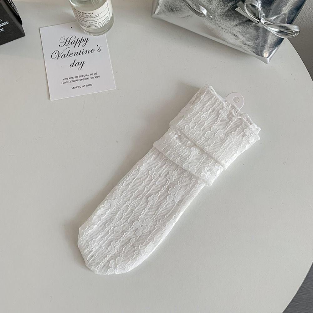 

Transparent Lace Sock for Women Pile Up Floral Tulle Socks Fashion Mesh Flower Socks Summer