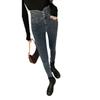 Personalized Street High Waist Jeans Women's New Spring and Autumn Skinny Skinny Versatile Small Foot Jeans Ins Tide
