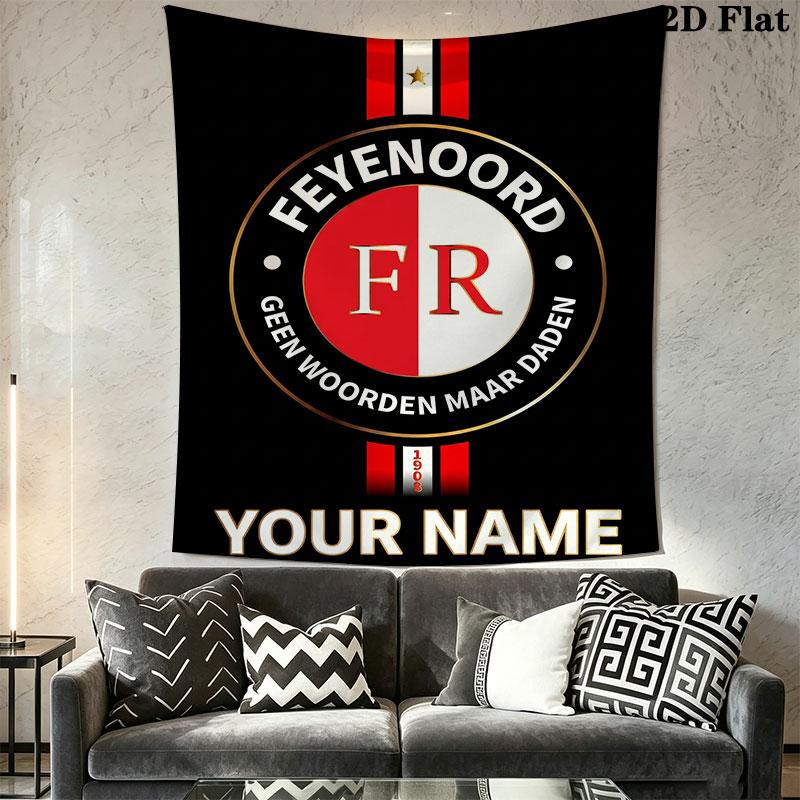 Custom Feyenoord Wall Hanging Printed Fabric Blanket Decorative Tapestries for Bedroom Living Room Home Decor