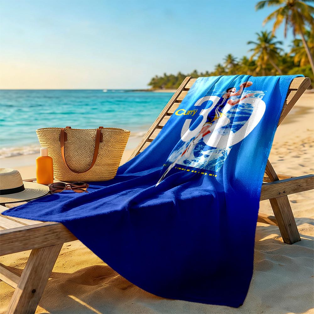Telo da Spiaggia Golden State Warriors Curry Asciugatura Rapida Morbido Microfibra Confortevole Leggero Adatto per Nuoto, Palestra, Campeggio, Yoga Vacanza