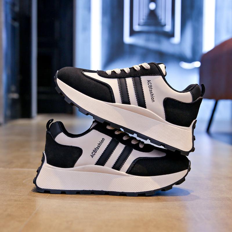 

ins Korean version of Forrest Gump shoes women s tide 2025 autumn new height increase student versatile running sports leisure dad shoes 35 чёрный