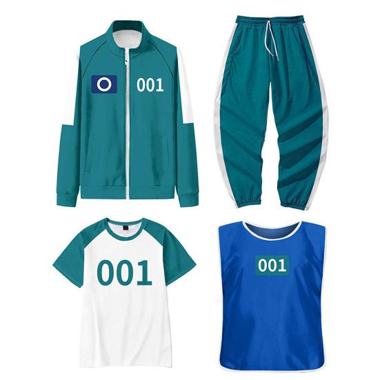 4 Pcs/Set Korean Game Cosplay Costume Squid Series Tracksuit Sweatshirt Jacket Pants