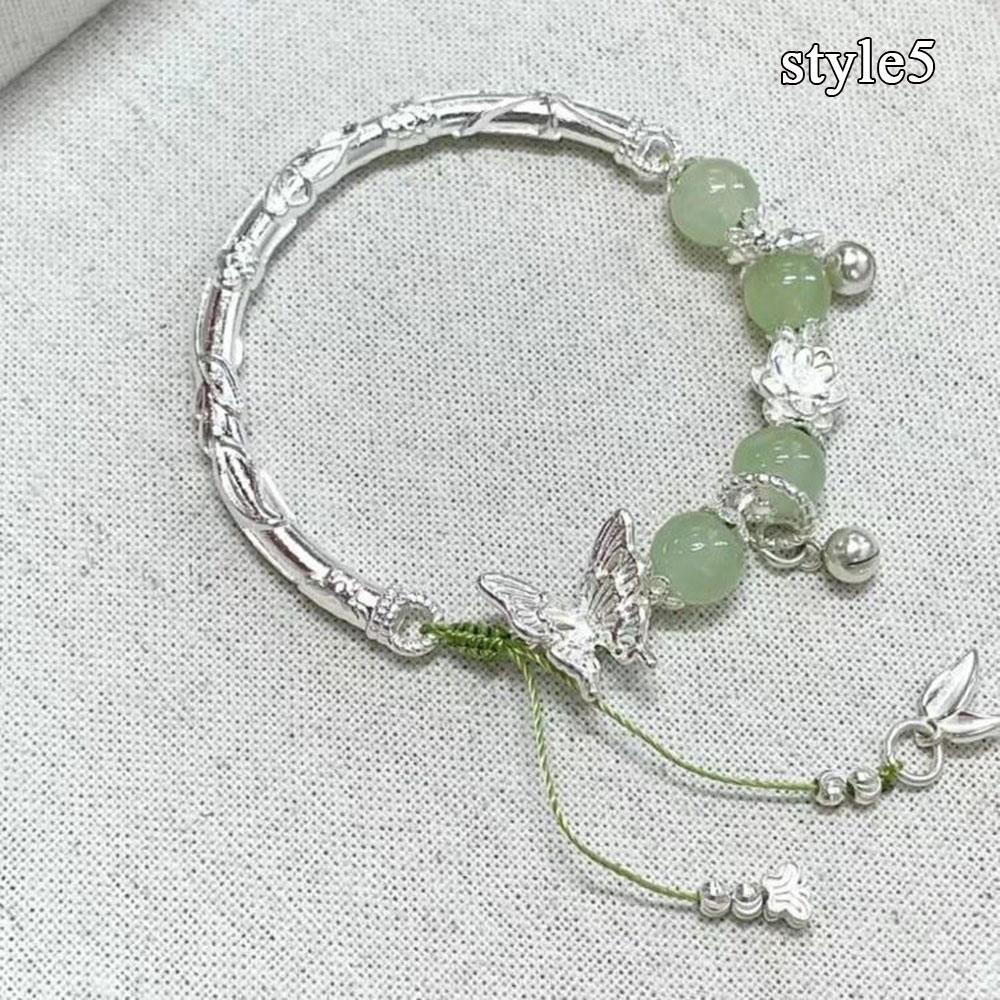 Brățară cu Mărgele de Sticlă Lanț cu Pandantiv Mărgele Norocoase Împletit Brățară din Aliaj Pandantiv Cadou Brățară Elastică Stil Chinezesc Bijuterii pentru Încheietură