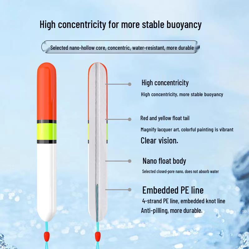 White Stream Eye-Catching Fishing Floats for Slippery Roads