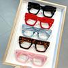 Vintage Black Thick Frame Glasses For Woman Man Fashion Oversized Anti Blue Light Glasses Transparent Lenses Eyewear
