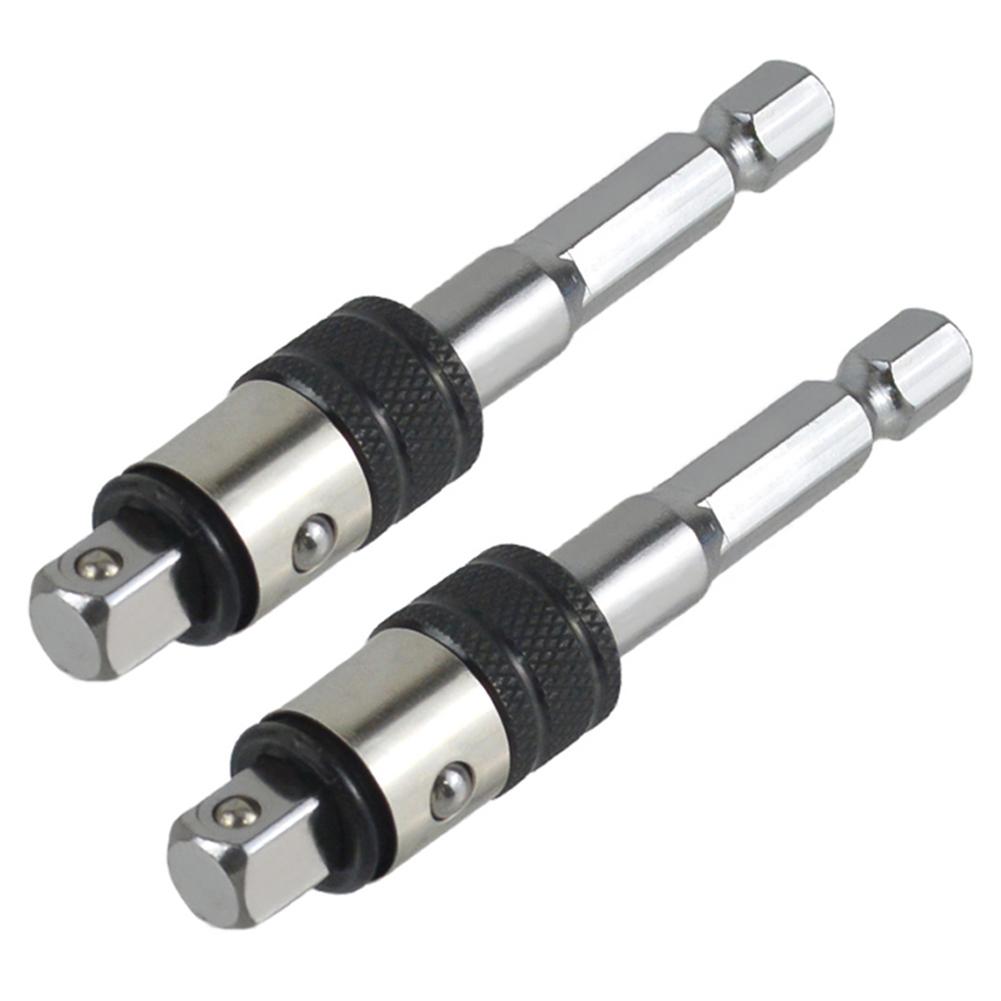 2/4Pc Hex End Hex/Socket Extension (Without Bits) Drill Bit and Socket Adapter for Rotary Hammer To Impact Drill Conversion Tool