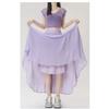 Elegant Purple Chiffon Pleated Half Skirt for Women, Summer High Waist Slim A-line Umbrella Long Swing Skirt