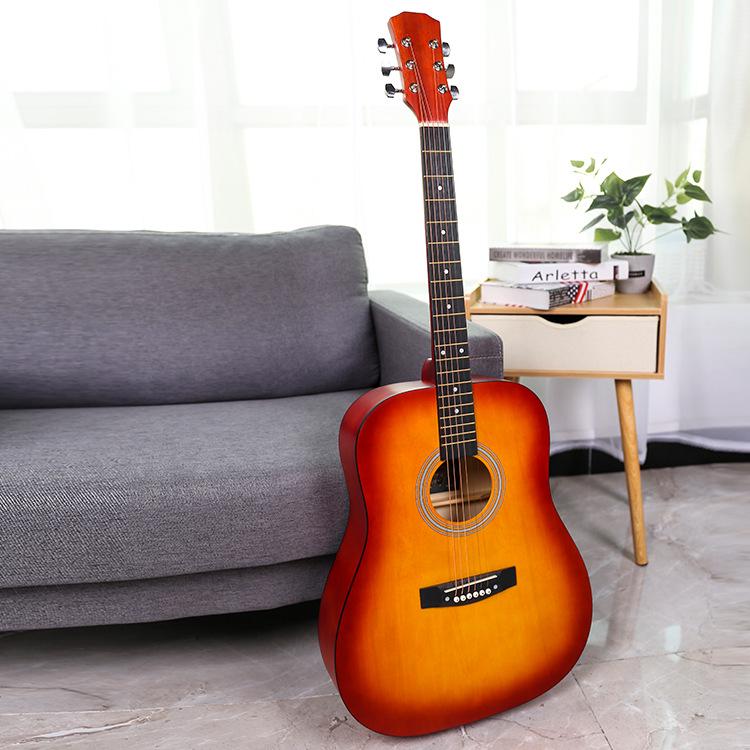 41" Round Cutaway Folk Guitar - All Linden Wood