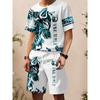 Summer Men's Animal 3D Digital Printing Two-piece Set Street Casual Fashion Breathable Comfortable Sports Loose Large Size Sports Wear