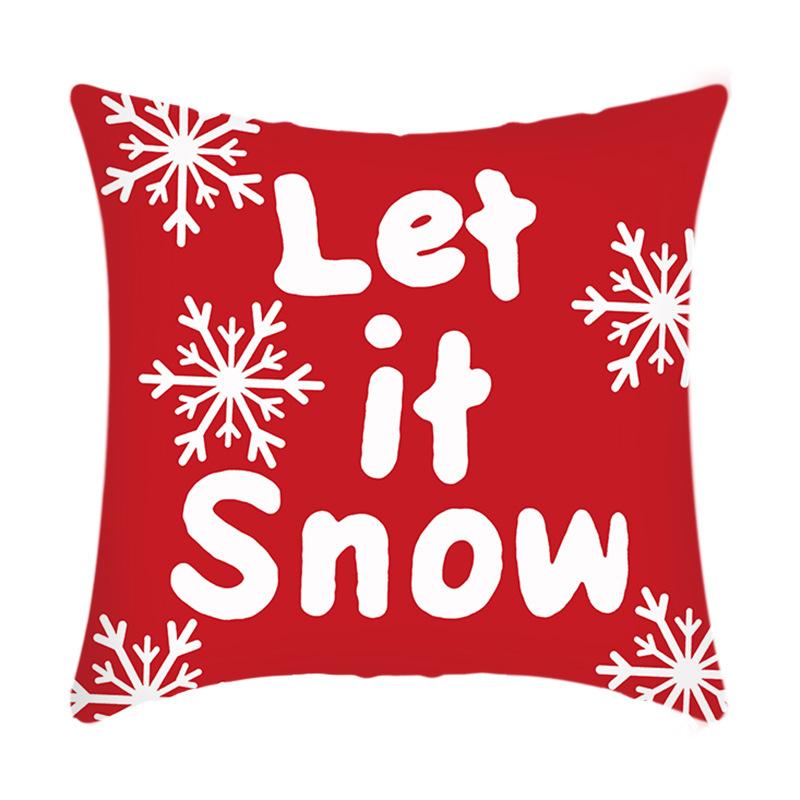 New Christmas Sofa Pillow Cover Home Red Simple Printed Bedside Pillow Cover