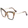 Oversized Leopard Cat Eye Reading Glasses Women Vintage Big Frame Anti Blue Light Presbyopia Glasses +2 +4 Leesbril