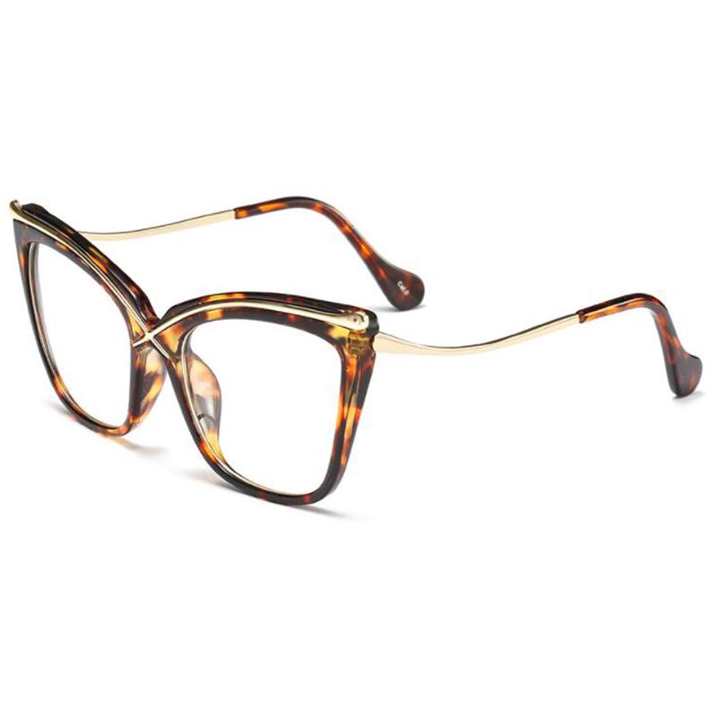 Oversized Leopard Cat Eye Reading Glasses Women Vintage Big Frame Anti Blue Light Presbyopia Glasses +2 +4 Leesbril