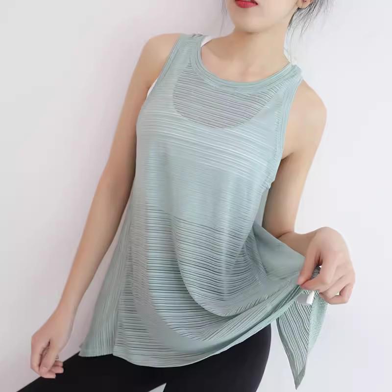 

Женский быстросохнущий сетчатый жилет для йоги: Дышащий, Без рукавов, Красивый дизайн спины Small светло-зеленый