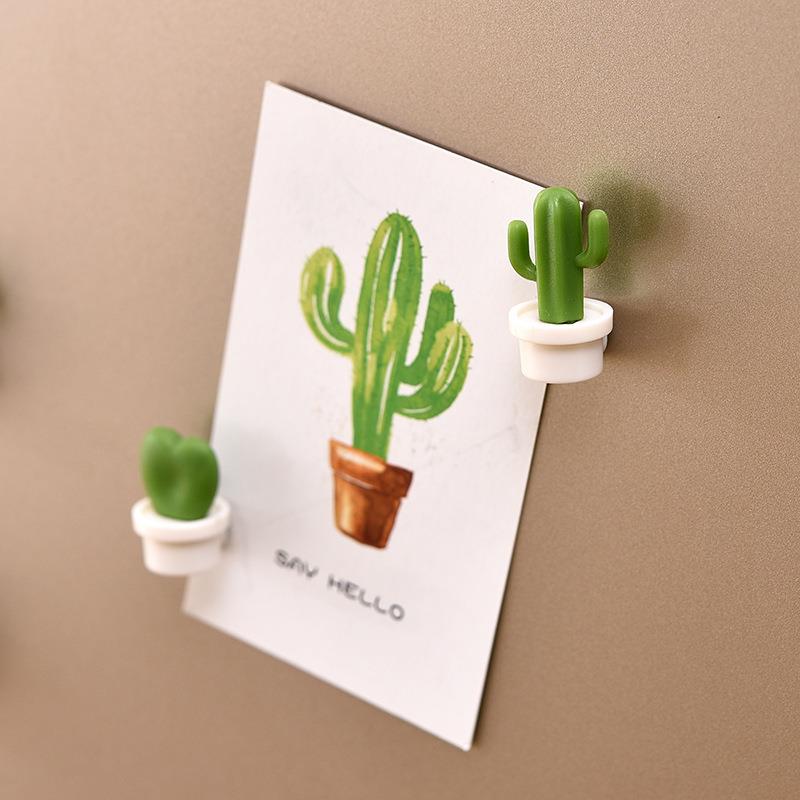 6Pcs/Set 3D Cute Succulent Plant Magnet Message Sticker for Kitchen Refrigerator Magnet Button Cactus Decoration Accessories